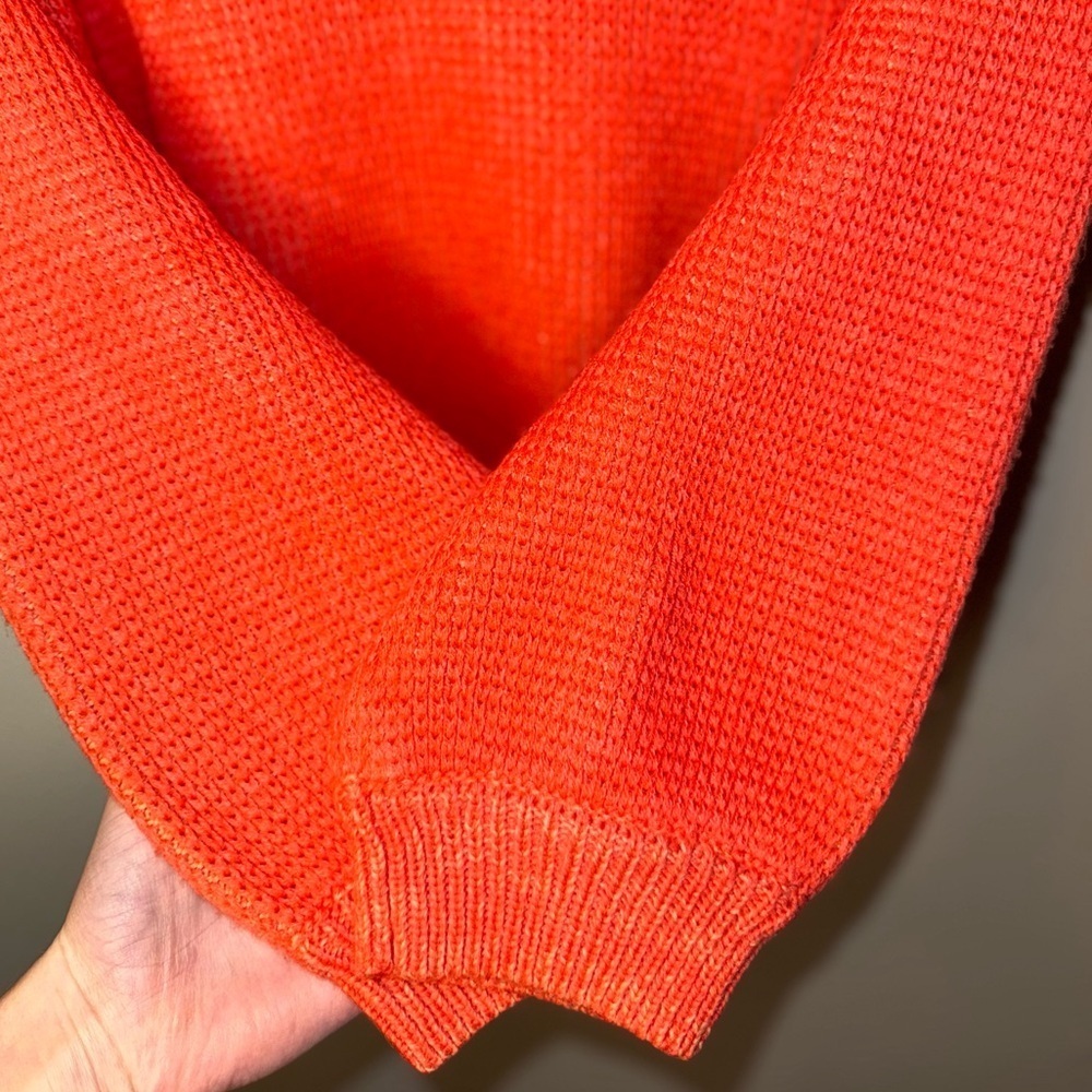 Lulu's Cozy Pink Coral V-Neck Sweater - Picture 4 of 5
